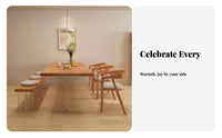 Nordic design Floating Wood Dining Table Wabi-Sabi Aesthetic Kitchen Furniture Minimalist Design Household Furnishing Transparent Legs for Homeowners, Families, pairs, Open-Plan Living Space, Home, morning dining corner, Small Spaces