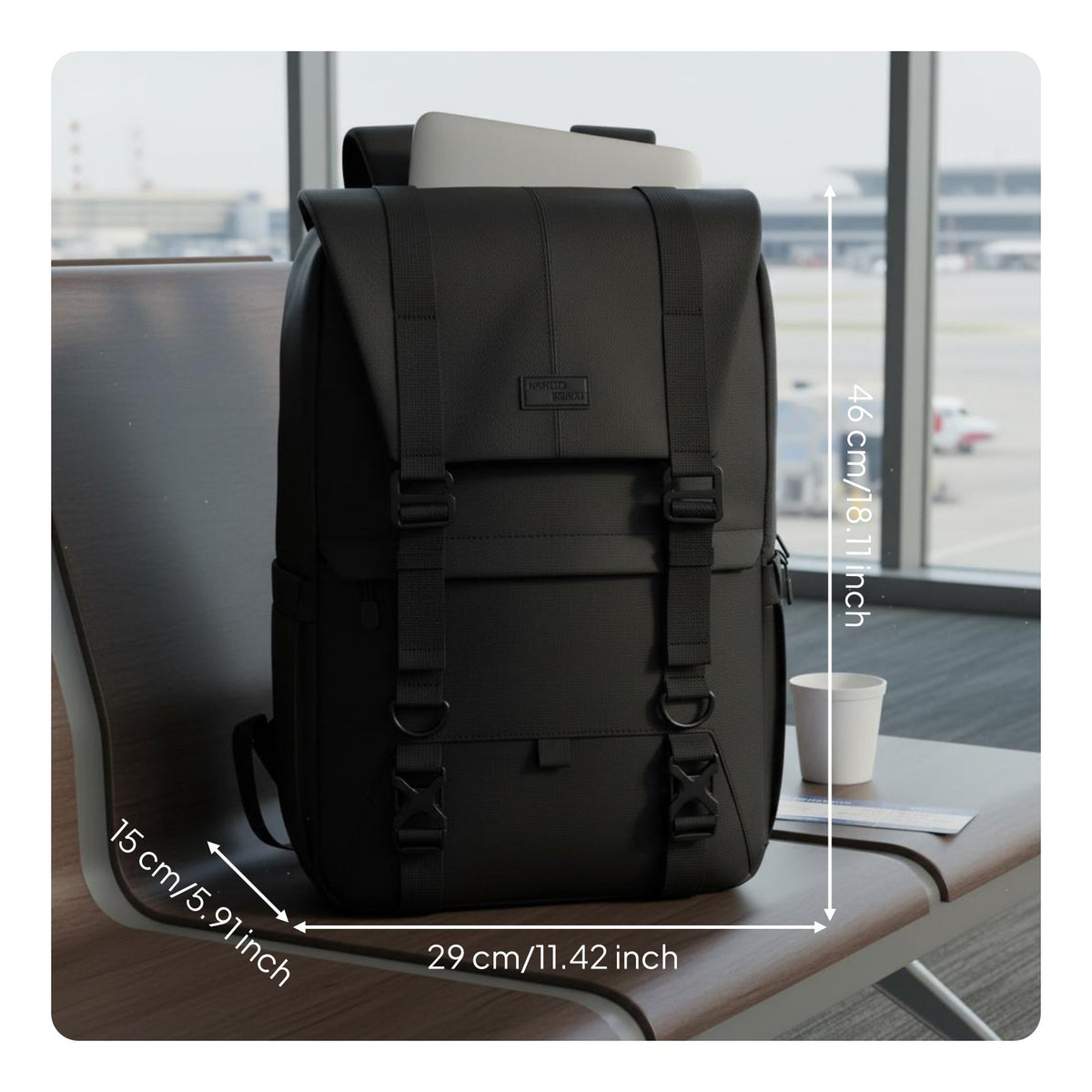 Business Travel Backpack Large Capacity Business Backpack Padded Shoulder Straps