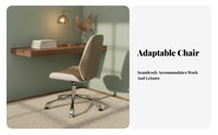 Armless Upholstered Caster Chair Height Adjustable Office Furniture for Students