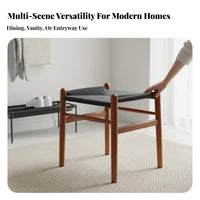 Woven Top Wooden Stool Handwoven Backless Woven Stool Multi-Purpose for Tea Room