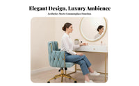 Scalloped rear Task Chair Elegant design Vanity Seat Shell-Shaped rearrest 360° rotate for Women, Teens, Bedroom, vanity area