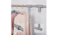 Adjustable Height Single Rod Clothes Rack Extendable Rolling Clothes Rack Space-Saving Heavy Duty for Balcony
