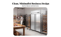 Four Door Commercial Zer Quick Cooling Bakery Chiller Zer Digital Temperature Control Stainless Steel Upright Fridge for Baked Goods Chefs, Cafe, Bar