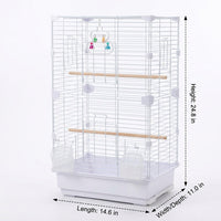 Large Bird Cage Castle Cage Parrot Cage Bird Villa, Metal Large Spacious Habitat for Cockatiel, Spacious Single Compartment Budgie Cage Habitat