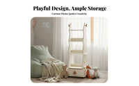 360° Rotating Revolving Book Shelf Mobile Design Kids' Furniture Large Capacity Bookcase Lockable Casters for Children, Toddlers, Playroom, Nursery, Study Room, Bedroom