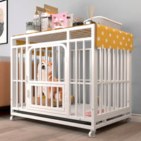 Metal Dog Crate Raised Base Portable Dog Crate Slatted Pet Floor Enclosure