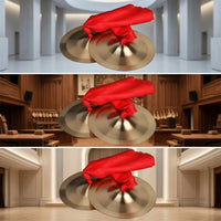 Hand Cymbals Polished with Red Ties Shiny Finger Cymbals for Artists, Ceremonies