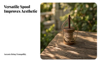 Rustic Wooden Spool Ornament Brown Finish Self-Assembly Wooden Ornament