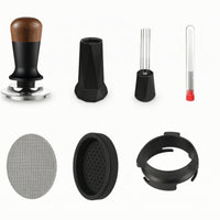 5 Pieces Espresso Pressing Set Weighted Espresso Tamper Walnut Accessory for Baristas