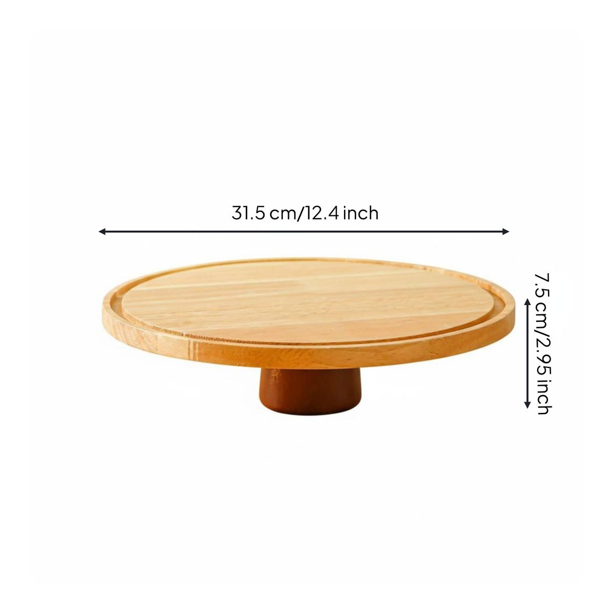 Wooden Cake Stand Great Gift Pedestal Dessert Server Easy to Clean for Party Hosts
