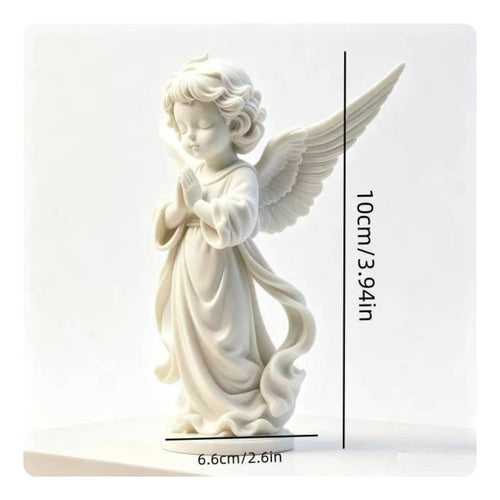 3D-Printed Angel Figurine Spread Wings 3D Printed Angel Figurine White