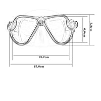 Frosted Finish Tempered Glass Dive Mask Myopia Lens Ready Silicone Snorkel Mask Comfortable Seal Water Sports Gear Anti-Fog for Adults, Diving, Snorkeling