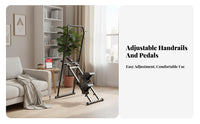 Anti-Slip Pedals Foldable Climbing Machine LED Monitor Foldable Cardio Climber Heavy-Duty Construction Home Fitness Stepper Stable Triangular Structure for Beginners, Adults, Seniors, Indoor, Small Apartments, Strength Training, Living Room