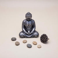 Chinese Zen Buddha Statue Vintage Look Antique Finish Buddha Figure for Desktop