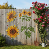 4 Pieces Floral Stencil Set Cutout Design Craft Supplies Square Panels