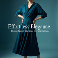 Maxi Dress for Plus Size Women with Cinched Waist Design, Flared Shirt for Casual Wear and Everyday Occasions, Flattering Fit