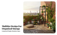 Minimalist Design Multi-Tier Plant Stand Space Saving Floor Standing Flower Rack Sturdy Construction Tiered Plant Stand Multifunctional for Apartment Dwellers, Book Lovers, Balcony, Living Room, Bedroom, Office