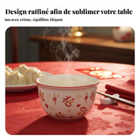 Ceramic Rice Bowl, Cartoon Design, Festive Tableware, Home, Adult