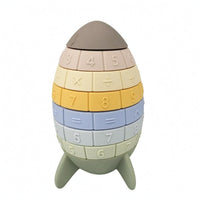 Spacecraft Stacking Toy Math Symbols Number Stacking Toy Hand-Eye Coordination Learning Plaything for Preschoolers