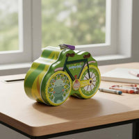 Cycle Shaped Piggy Bank Promotes Saving Routines Lockable Animal Tin Rust-Resistant Room Decoration for Kids, Children