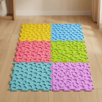 6 Pieces Tactile Floor Tiles Raised Textured Puzzle Play Mat for Playrooms, Kids