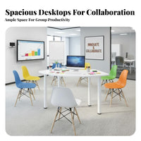 S-Shaped Splicing Desk Combinable Pieces Conference Table Versatile Configuration Adaptable Design for Students, Boardroom