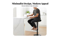 Adjustable Rotating Stool with Backrest Light Luxury Design Adjustable Pedestal Stool Padded Seat Built-in Footrest for Adults