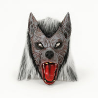 Wolf Mask with Faux Hair Full-Head Wolf Mask Realistic for Costume Parties