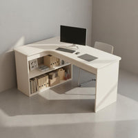 Simple Design Writing Desk with Shelves Multi-Functional Workstation with Storage Shelves Space Saving Study Table Sturdy Construction for Students