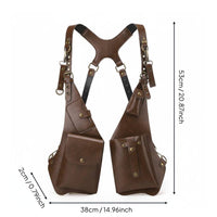 Double Shoulder Armpit Bag Multi-Functional Double Shoulder Armpit Bag Adjustable Straps PU Leather Underarm Pouch for Outdoor, Travel, Cosplay