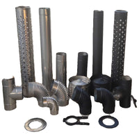 Black Stainless Steel Chimney Tee Elbow and Pipe Fittings for Wood-Burning Fireplace