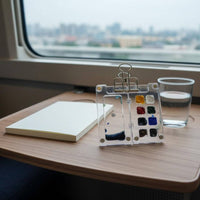 Mini Watercolor Paint Set Small Mini Watercolor Palette Portable Paint Box Attach-on Design Art Supplies for Plein Air Painting