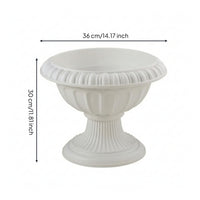 Roman Pedestal Planter Ribbed Planter with Pedestal Elegant for Balcony