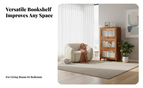 Simple Design Floor Standing Bookshelf Space-Saving Freestanding Bookshelf Easy to Assemble Multi-Layer Storage Shelf Stable for Children, Students, Homeowners, Living Room, Bedroom, Home Office, Study
