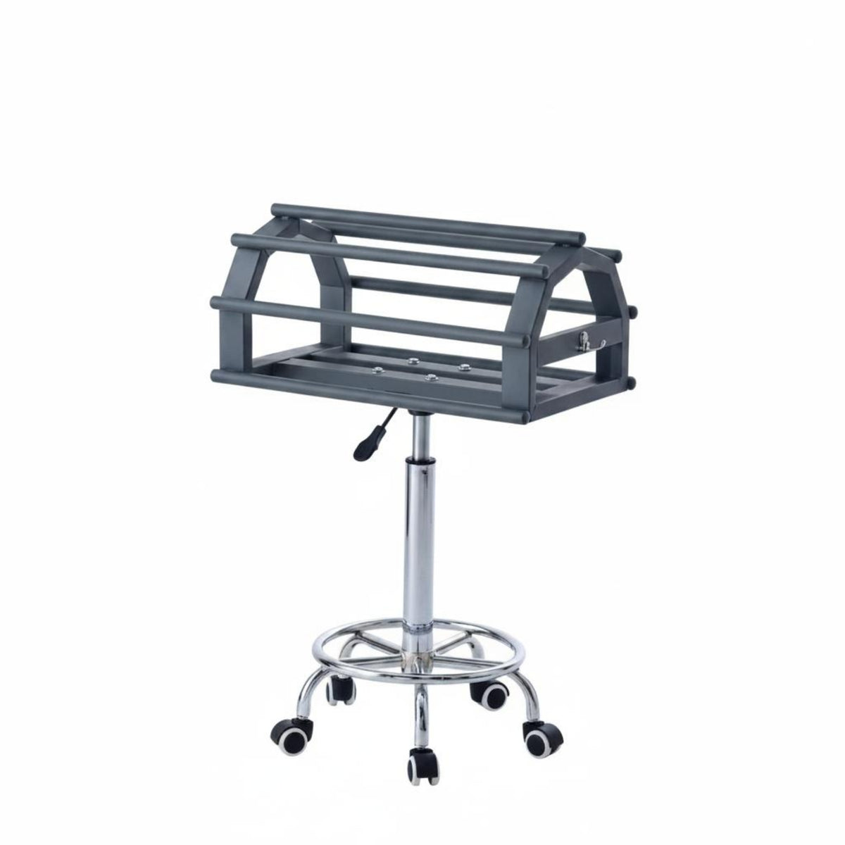Rotating Saddle Rack Dark Gray Rolling Saddle Rack Rounded Rods Animal Gear Storage