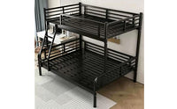Space Saving Metal Bunk Bed Powder-Coated Bunk Bed with Ladder Sturdy Furniture Long-Lasting for Teens, Toddlers, Bedroom