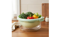 Double Layer Drain Basket Versatile 2 in 1 Colander and Bowl Set Large Capacity Fruit and Vegetable Washing Basket