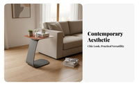 C-Shaped End Table ScuffResistant Living Room Furniture With Storage Pouch