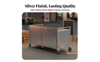 Portable Dining Cart Multi-Functional Movable Concession Stand Stall Large Storage Meal Space Service Cart with Wheels for Street Vendors, Market
