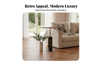 Curved-Shaped Elevating Table Vintage Design & Appearance Living Room Furniture Height-Adjustable Sturdy Construction