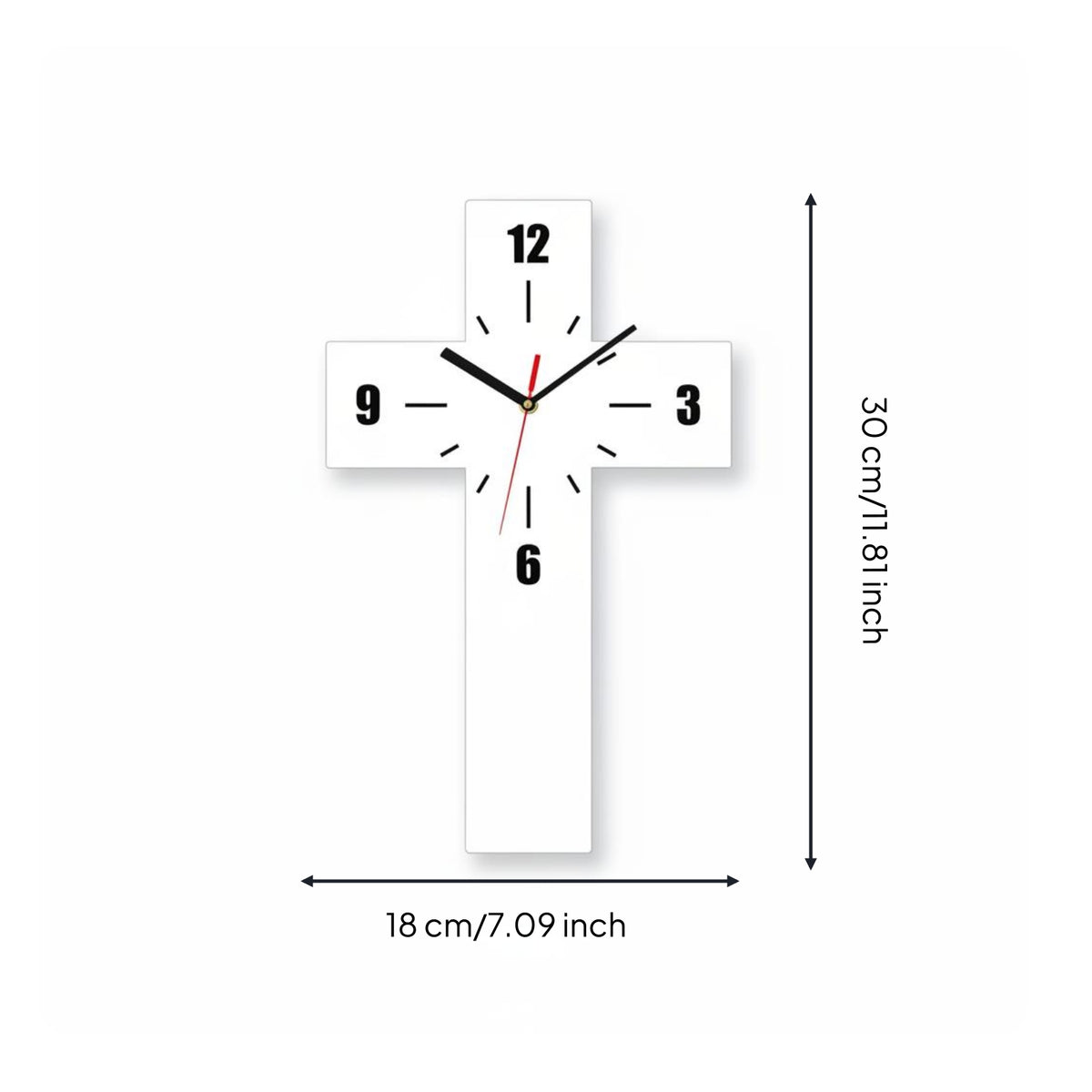 Cross Wall Cross-Shaped Clock Modern Design Home Decor Decorative for Halloween