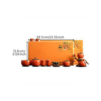Persimmon Ruyi Ceramic Kung Fu Tea Set Gift Box