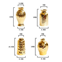 Gold European Embossed Ceramic Small Vase for Tabletop