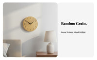 10 Inch Wood Grain Clock Non-Ticking Nordic Design Silent Clock Easy for Living Room, Bedroom, Kitchen