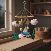 Felt Crib Mobile Soothing Marine Creature Crib Mobile Eco-Friendly for Newborns