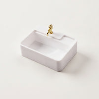 1:12 Scale Miniature Bathroom Sink Compact Dollhouse Sink Sturdy Furniture Farmhouse-Style for DIY Hobbyists