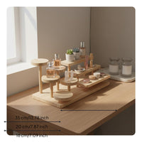 Wooden Display Riser Space-Saving Desktop Storage Rack Sturdy Build