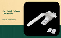 Thickened sturdy synthetic glazing handle, lever lock, cream door and glazing pull handle, security enhancement