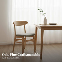 Wooden Backrest Chair Nordic and Aesthetic Wooden Armless Seat Minimalist Design Dense Wood for Families, Cafe, Living Room