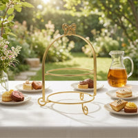 2-Tier Dessert Stand Elegant  Space-Saving Cupcake Stand for Party Hosts